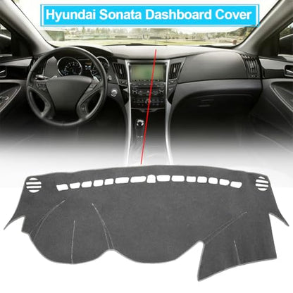 Dash Cover Compatible with Hyundai Sonata 2011 2012 2013 2014 Accessories Dashboard Cover Mat Non-Slip Carpet Sunshield Glare UV Rays Protector,Gray(1 PCS)