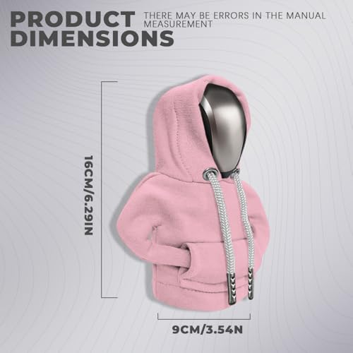 Gear Shift Hoodie, Gear Shift Cover, Fashionable Hoodie Automotive Gear Shift Knob Protector, Car Accessories Mini Sweater Gear Shift Knob Cover for Car Gear Shift Levers (Pink) - color: Pink