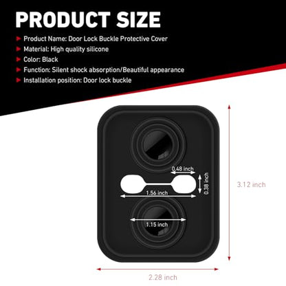 4 PCS Car Door Strike Protector, Upgraded Silicone Car Door Latch Covers, Self-adhesive Shock-absorbing Door Protection Cover, Universal for Most Cars (Black)