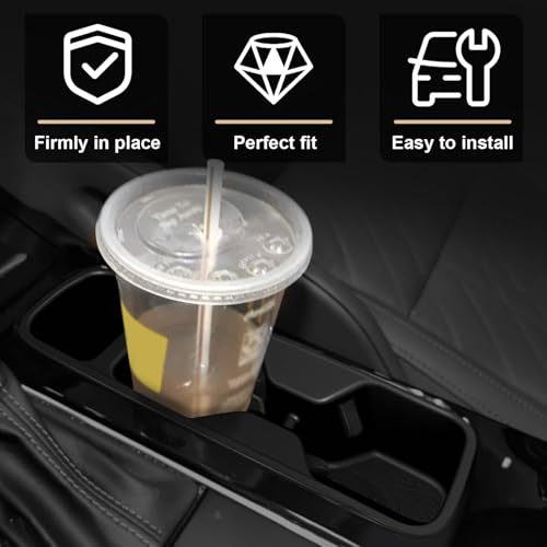 Muslogy Center Console Cup Holder Inserts Compatible with Kia Telluride 2020-2025 2026 Accessories Middle Console Front and Rear Drink Stopper Non-Slip TPE Organizer Cup Holder Replacement 2PCS Set - size: 2020-2025 Kia Telluride Front & Rear