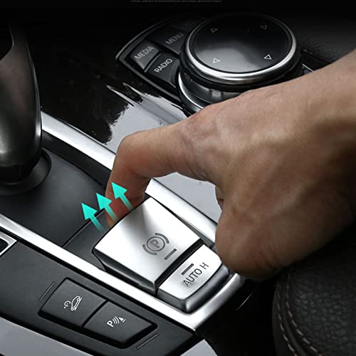 Handbrake Button Cover Trim Chrome Silver Parking Auto Hold Hand Brake Switch Buttons Sticker for BMW 528i 530i 535i 640i 740i 750i X3 X5 X6 F10 F07 F06 F12 F13 F01 F02 F25 F26 F15 F16