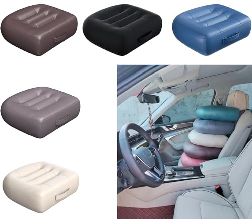 seat Cushions for Office Chairs/with Carry Handle Adult Booster Seat Cushion Imitation PU Breathable Fabric Effectively Increase The Field of View by 12cm/4.7in/Extra Thick Large Seat Cushion/Brown - color: Brown