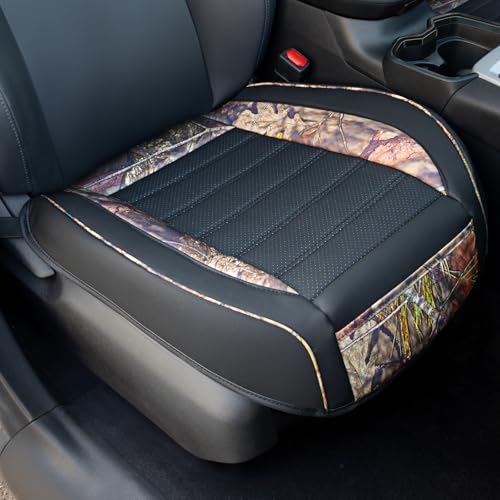 Mossy Oak Camo Car Seat Covers, Padded Bottom Seat Cushion Cover with Bottom Wrap-Around & Anti-Skid; for Cars SUV Truck Minivan, Front Seat Protector, Heavy Duty Denier with Storage Pocket, 2 Pack - color: Truck Seat Cushion B