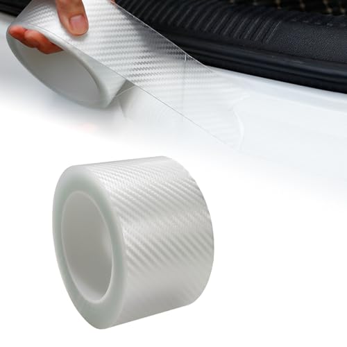 Car Door Edge Guards Door Sill Protector, 2.8In x 32.8Ft Door Entry Carbon Fiber Vinyl Wrap Film, Anti-Collision Bumper Guard Door Sill Scratch-Resistant Tape for Vehicle (Transparent) - color: 2.8 in × 32.8 ft, Transparent