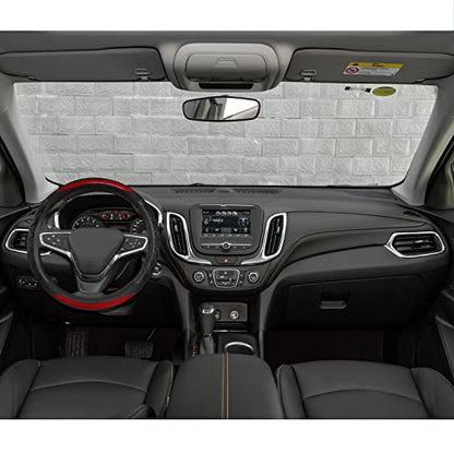 GIANT PANDA Steering Wheel Cover for Chevy Silverado - Car Steering Wheel Cover for Chevrolet Colorado Tahoe - Red - color: A-Black+Red