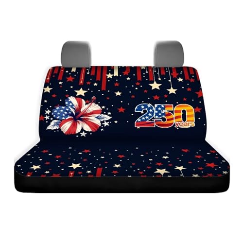 AFPANQZ American Flower Car Seat Cover for Rear Bench Seat, 250 Years Automotive Back Seat Protector Dogs Pets Seat Cushion for Trucks Vans SUVs Universal Fit - color: 250 Years American Flower