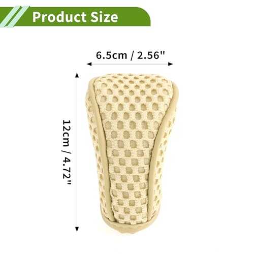 Universal Gear Shift Knob Cover Stick Shifting Handle Protector Manual Fabric 1Pc Anti-Slip Beige - color: Beige