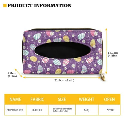 Leathr Egg Print Visor Tissue Holder with Zipper Car Tissue Box Holder Hanging Back Seat Durable Visor Tissue Holder Universal Fit Most Cars - color: Colorful Egg