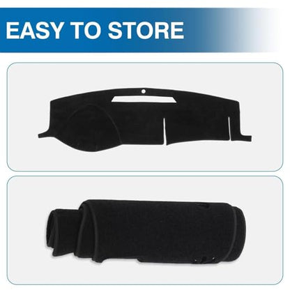 KUST Black Dash Cover for Chevy Chevrolet Impala 2006-2013/Impala Limited 2014-2016 Non-Slip Dashboard Cover Interior Accessories for Impala Custom Fit Dash Mat Sunshade No Glare - size: 57.87"×17.32"(Chevrolet Impala 06-13)