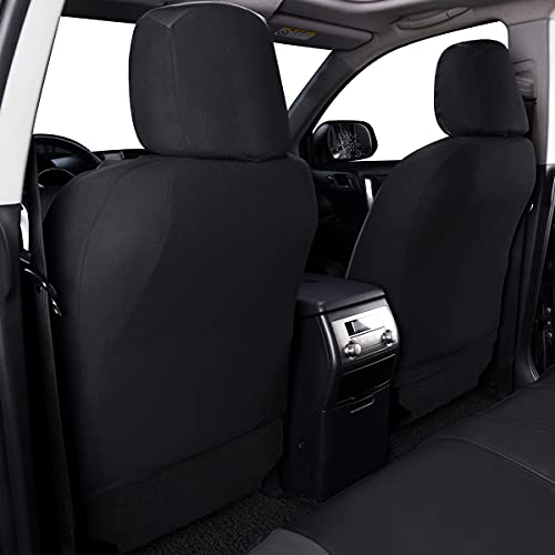 Flying Banner car seat Covers Protects Water Proof Faux Leather Carbon Fiber Front and Rear Bench (Gray Black, Full Set - 9PCS) - color: Gray Black, size: Full Set -- 9PCS