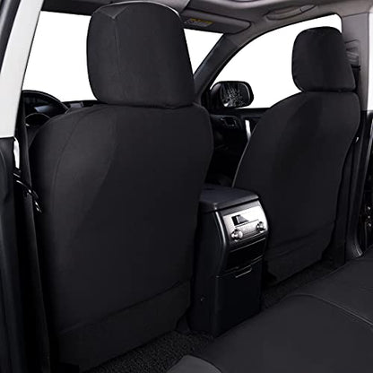 Flying Banner car seat Covers Protects Water Proof Faux Leather Carbon Fiber Front and Rear Bench (Gray Black, Full Set - 9PCS) - color: Gray Black, size: Full Set -- 9PCS