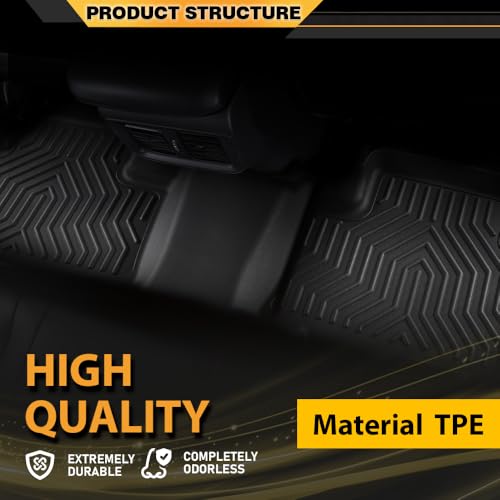 G-PLUS TPE Cargo Liners Compatible with Toyota 4Runner 2013-2024/Fit Lexus GX460 2014-2023 All Weather Full Cover Protection 1st & 2nd Row Black Floor Liner Cargo Liners - size: Fit Toyota 4Runner 13-24 | 3PCS
