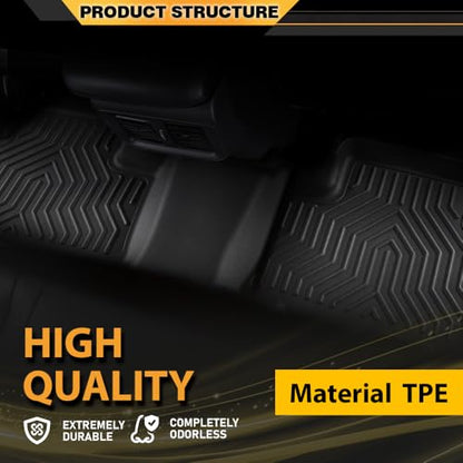 G-PLUS TPE Cargo Liners Compatible with Toyota 4Runner 2013-2024/Fit Lexus GX460 2014-2023 All Weather Full Cover Protection 1st & 2nd Row Black Floor Liner Cargo Liners - size: Fit Toyota 4Runner 13-24 | 3PCS