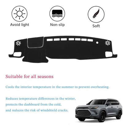 Dashboard Cover Suitable for Toyota Highlander 2020-2025 (L, LE, XLE, XSE, Limited, Platinum) Car Dashboard Cover Sun Visor Mat Non-Slip Polyester Dashboard Accessories - size: 2020-2025 For Toyota Highlander