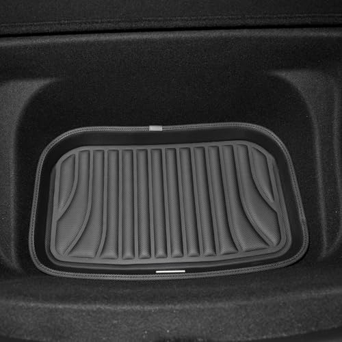 SUPER LINER 6-Piece Floor Mats & Cargo Liners Compatible with Tesla Model Y 2020-2024 5-Seat, 5D Laser Measured All-Weather Floor Liners with Trunk Frunk Mats & Door Sill Threshold Guards, Black - size: 6 PCS Compatible with Model Y 5-Seat | Large