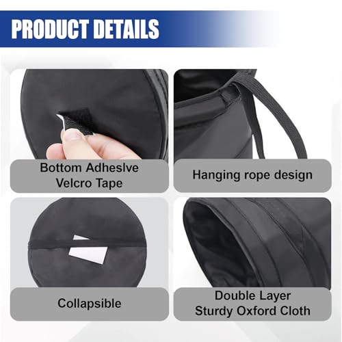 Collapsible Car Trash Can, Mini Portable Automotive Garbage Bag, Pop-Up Vehicle Rubbish Bin, Waterproof Waste Basket Bin with Magic Sticker, Hanging Washable Auto Trash Bag (2PCS) - size: 2PCS