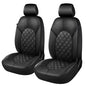 Luxury PU Leather Car Seat Covers Front Set - Anti-Stain Waterproof Automotive Seat Covers for Cars - Universal Car Interior Covers Seat Protectors for SUVs Pick-up Trucks(Black)