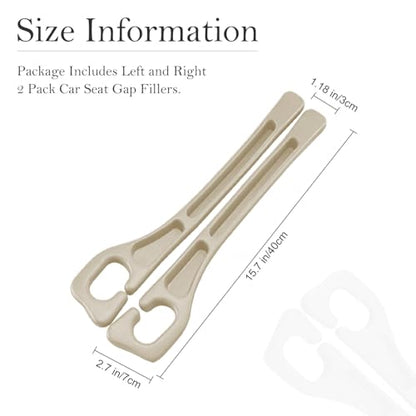 Car Seat Gap Filler 2-Pack, Universal Car Seat Gap Filler Organizer, Seat Gap Plug – Fills Gap Between Seat & Console (Beige) - color: Beige