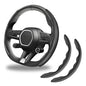2pcs Carbon Fiber Anti-Skid Steering Wheel Cover, Anti-Skid Steering Wheel Cover/Segmented Steering Wheel Protector/Car Interior Accessories for Men/Women - Durable(Black)
