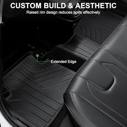 Floor Mats for 2021-2026 Hyundai Elantra (Not for Hybrid) & Elantra N, TPE All Weather Durable Floor Liners Door Sill Guards for Hyundai Elantra Gas Accessories