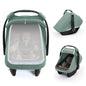 Blissful Diary Baby Car Seat Cover, Extra Large Mesh Window, Breathable Muslin Cotton, Infant Windproof Canopy, Must-Have Baby Gift - Roman Green - color: Roman Green