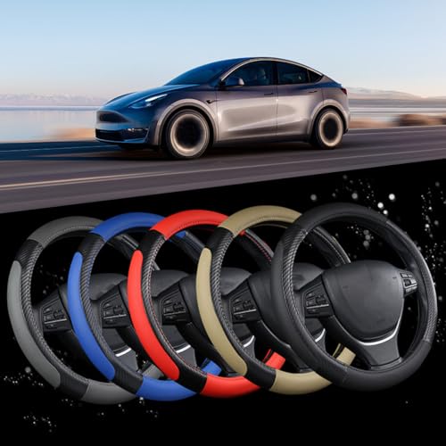 zipelo Elastic Stretch Steering Wheel Cover, Microfiber Breathable Ice Silk, Universal 15 Inch Anti-Slip Car Steering Wheel Protector, Warm in Winter and Cool in Summer for Women (Style1-Beige) - color: Style1-Beige