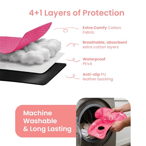 Piddle Pad 2-Pack, Potty Training Car Seat Protector, Toddler Car Seat Cover & Stroller Protector, Machine Washable Waterproof Car Seat, Anti-Slip, Universal Fit (Pink) - color: Pink