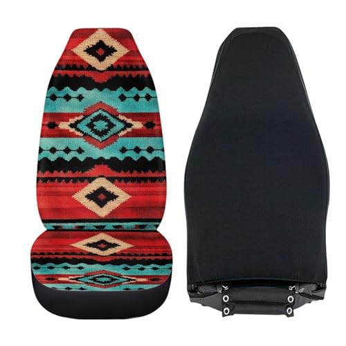 Dreaweet Aztec Seat Covers for Cars Front Seats Only Native American Navajo Geometric Seat Covers 2 Pack Breathable Washable Car Seat Protective Cover Universal Seat Cover for SUV Sedan Van Trucks - color: Aztec Navajo