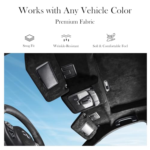 Suede Headliner Fabric for Car Roof 72"x60", 1/8" Foam Backed Black Suede Headliner Material, Soft Touch, Anti-Sag, Soundproof, Flame-Retardant Automotive Upholstery DIY Replacement - color: Black, size: 72"x60"W