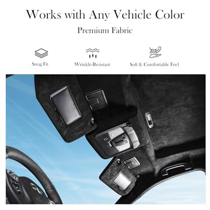 Suede Headliner Fabric for Car Roof 72"x60", 1/8" Foam Backed Black Suede Headliner Material, Soft Touch, Anti-Sag, Soundproof, Flame-Retardant Automotive Upholstery DIY Replacement - color: Black, size: 72"x60"W