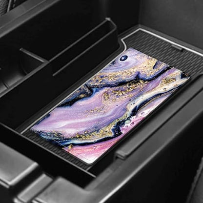 Leather Car Registration and Insurance Card Holder, Cute Car Accessories Vehicle Glove Box Car Organizer for Documents, Cards, License Blue Marble - color: Blue Marble
