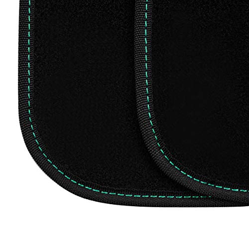 CAR PASS Embroidery Butterfly Car Floor Mats, Green Carpet Floor mats with Heel Pad, Universal Fit for Suvs,Sedans,Trucks,Cars, Set of 4 (Black and Green) - color: Green Butterfly