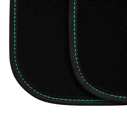 CAR PASS Embroidery Butterfly Car Floor Mats, Green Carpet Floor mats with Heel Pad, Universal Fit for Suvs,Sedans,Trucks,Cars, Set of 4 (Black and Green) - color: Green Butterfly