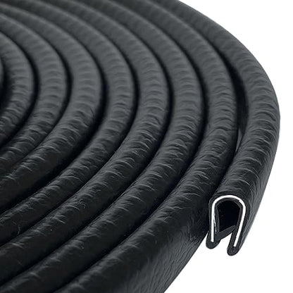 Rubber Edge Trim Black 26Feet, Fits 1/16” Edge, Flexible U Channel Rubber Seal Strip for Sharp/Rough Surfaces, Automotive, Trucks, Boats - color: Black-Fits 1/16” Edge