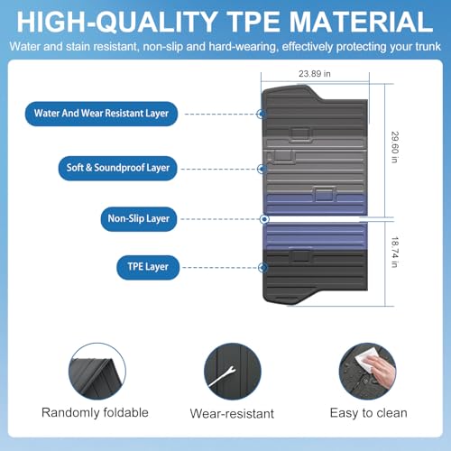 Xipoo Cargo Mat Compatible with 2016-2021 Tucson Trunk Mat Cargo Liner Trunk Liner TPE Back Seat Protector Replacement for 2016 2017 2018 2019 2020 2021 Tucson Accessories