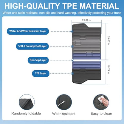 Xipoo Cargo Mat Compatible with 2016-2021 Tucson Trunk Mat Cargo Liner Trunk Liner TPE Back Seat Protector Replacement for 2016 2017 2018 2019 2020 2021 Tucson Accessories