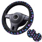 Paw Prints Steering Wheel Cover - Purple Dog Paws Steering Wheel Cover Women Men Car Cup Holder Pad 2 Pack Decor Anti-Slip Auto Neoprene Universal 15 Inch Steering Wheel