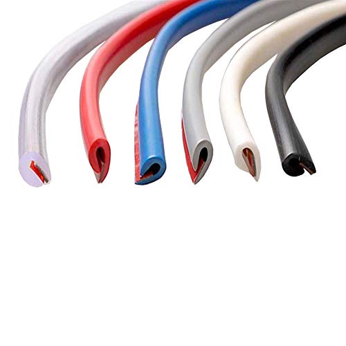 ESUPPORT 16ft 5M U Shape Car Door Moulding Rubber Scratch Protector Strip Edge Guard Trim Seal Red - color: Red