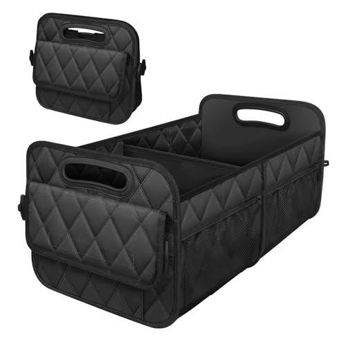 Deosk Car Trunk Organizer for SUV, Car Organizers and Storage with Reinforced Handles, Car Accessories for Women/Men 50LWaterproof Polyester Trunk Organizer, Black - color: Black, size: Medium