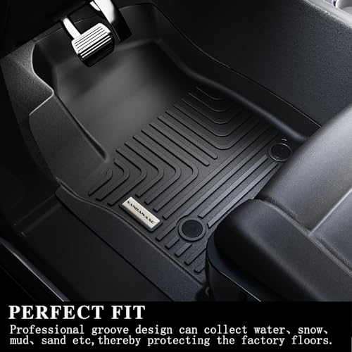 Floor Mats, Trunk Liner & Backrest Mat for 2017-2025 2026 Chrysler Pacifica Gas Touring 7/8 Seat (Non Hybrid & Non Pinnacle) Customized TPE All Weather Car Floor Liners with Backrest Protection Black - size: 2017-26|Chrysler Pacifica|Full Set