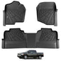 KARPAL Floor Mats for 2007-2013 Chevy Silverado & GMC Sierra 1500 Crew Cab / 2007-2014 2500/3500 HD(Footwell Coverage), All-Weather TPE Custom Fit Floor Liners Car Accessories - style: 2007-2013 | For Chevy Silverado Crew Cab| 1st & 2nd Row