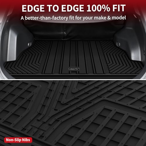 LASFIT Cargo Trunk Mat for Toyota RAV4 2025 2024 2023 2022 2021 2020 2019 (Include Hybrid) All Weather TPE Rear Trunk Cargo Liner Custom Fit Waterproof RAV 4 Cargo Tray Accessories, Black