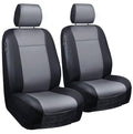 LPI Truck Heavy Duty Car Seat Covers for Front Seats; Fits Sedans and SUVs, Includes Front and Rear Storage Pockets, Built-in Molle Style Organizer; Semi-Custom Fit; Black/Grey, 2pcs - color: Sedan Seat Cover Grey
