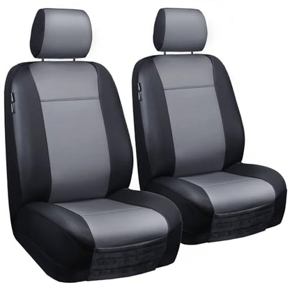 LPI Truck Heavy Duty Car Seat Covers for Front Seats; Fits Sedans and SUVs, Includes Front and Rear Storage Pockets, Built-in Molle Style Organizer; Semi-Custom Fit; Black/Grey, 2pcs - color: Sedan Seat Cover Grey