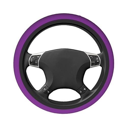 Elastic Stretch Steering Wheel Cover,Warm in Winter and Cool in Summer, Car Universal 15 inch, Microfiber Breathable Ice Silk, Anti-Slip, Odorless, Easy Carry,Purple - color: Purple
