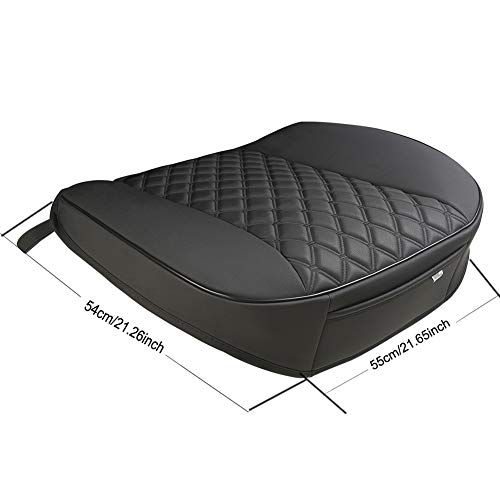 Black Panther 1 Pair PU Car Seat Covers, Front Seat Bottom Protectors Compatible with 95% Vehicles,Diamond Pattern Embroidery, Anti-Slip (W 21.26''×D 20.86”) - Black - color: Front Pair Black