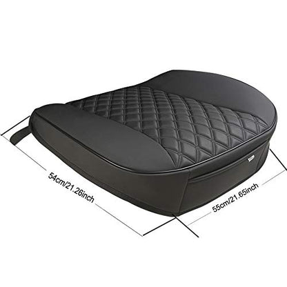 Black Panther 1 Pair PU Car Seat Covers, Front Seat Bottom Protectors Compatible with 95% Vehicles,Diamond Pattern Embroidery, Anti-Slip (W 21.26''×D 20.86”) - Black - color: Front Pair Black