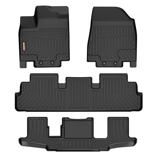 Binmotor-All Weather Floor Mats for Nissan Pathfinder 2022-2026 (7 Passenger), 3 Rows, Heavy Duty Car Floor Liners for Nissan Pathfinder Accessories - style: 1) Car Mats for Nissan Pathfinder 7 Seats (2022-2026)