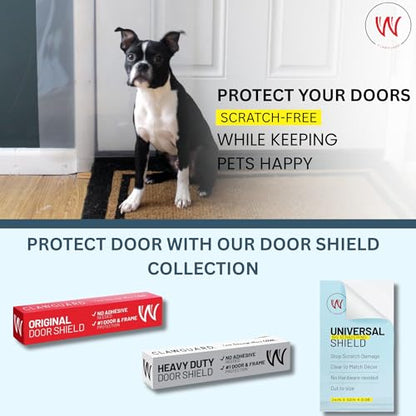 CLAWGUARD Heavy Duty Door Scratch Shield – 20x44 in. Door Scratch Protector Dog & Cat – Clear Wall, Frame & Furniture Cat Scratch Protectors
