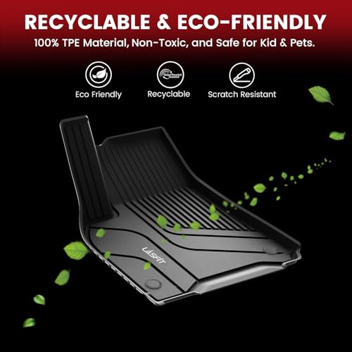 LASFIT Floor Mats for Tesla Model X 6 Seater & Model X Plaid 2026 2025 2024 2023 2022 2021, All Weather TPE Custom Fit Floor Liners 1st & 2nd & 3rd Front & Rear Row Car Mats, Black
